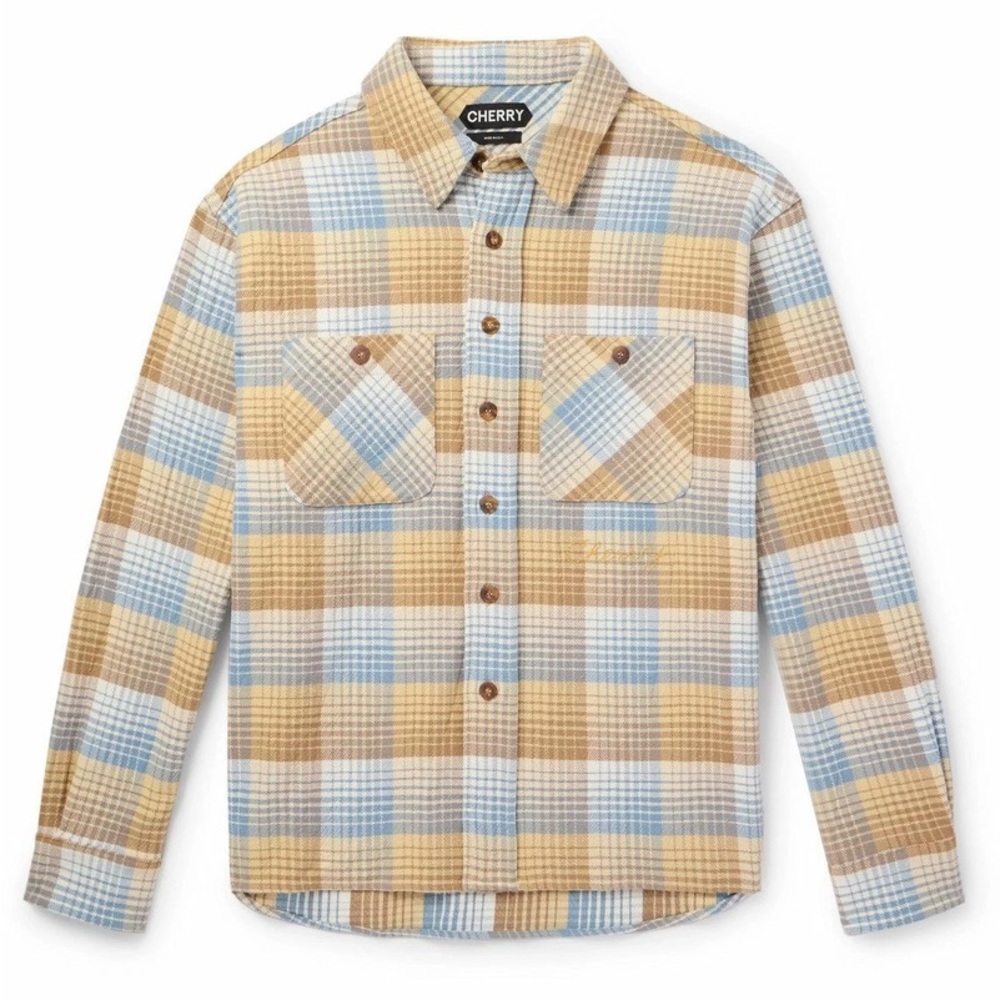 Cherry Los Angeles - Checked Cotton-Flannel Shirt - medium